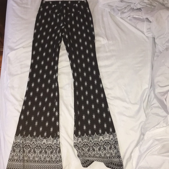 BCX Pants - Black Patterned Bell Bottoms